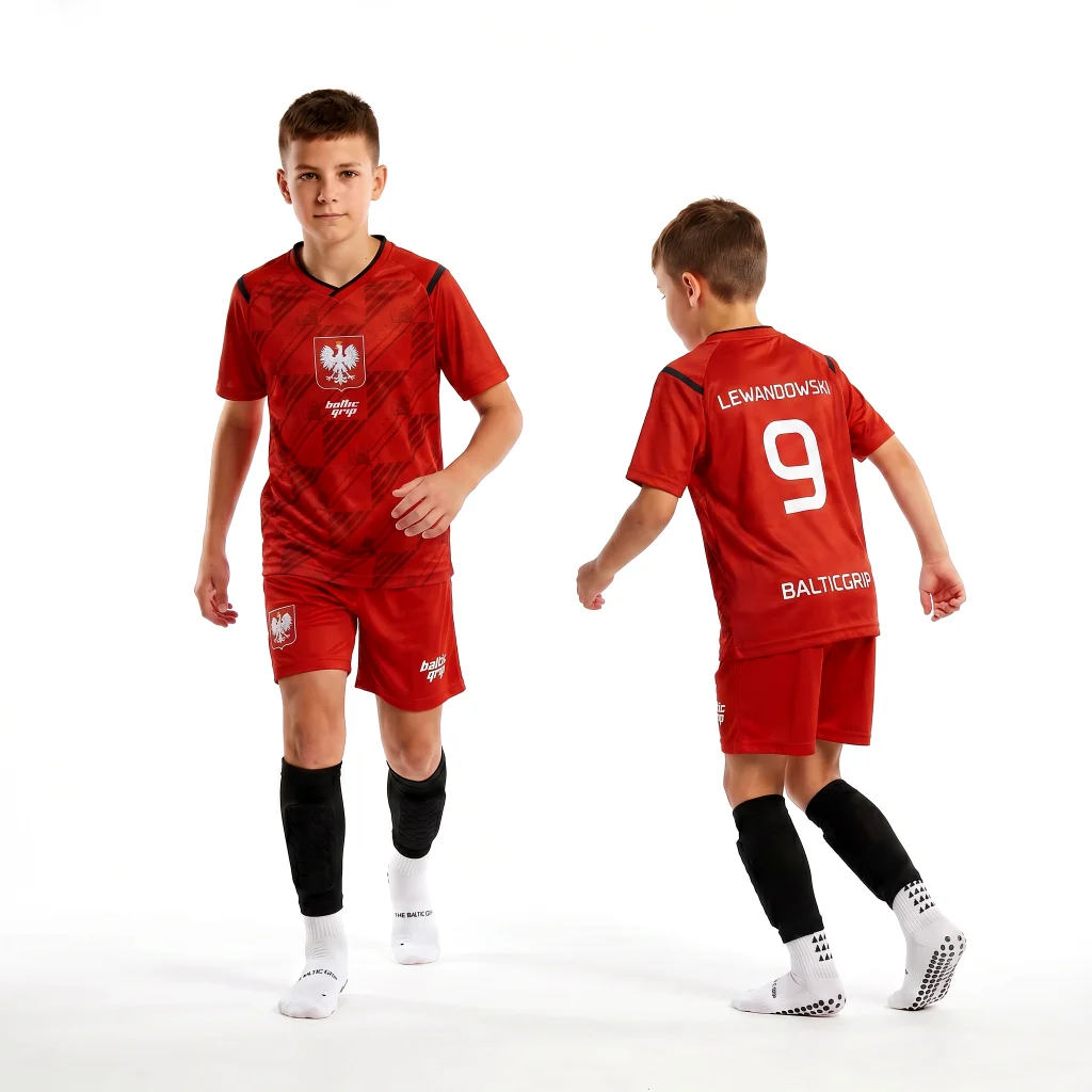 Lenkijos futbolo apranga vaikams raudona 9 Lewandowski